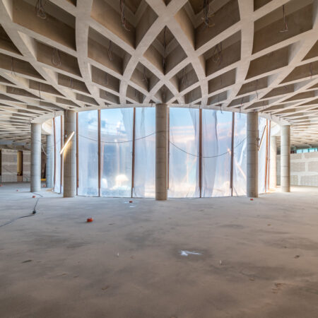 Solaio di cantina a travi incrociate o a cassettoni su pianta circolare realizzato con casseforme Arbloc